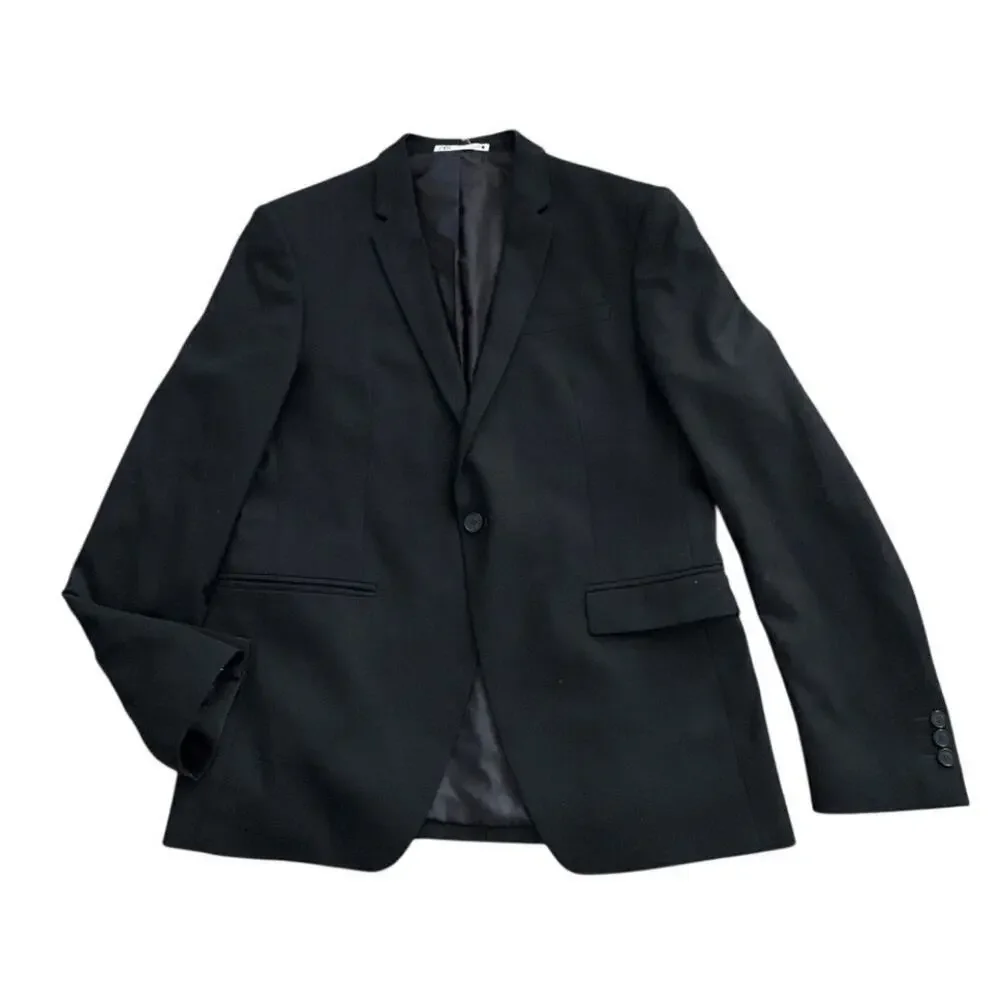 Zara Cool Comfort Black Suit Jacket 42R Slim Blazer Men’s EUR 52